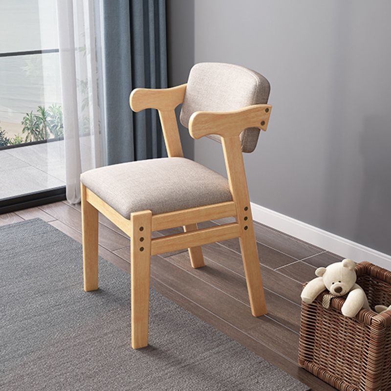 Fauteuil de maison scandinave, dossier ouvert, chaise de salle à manger simple rembourrée en bois