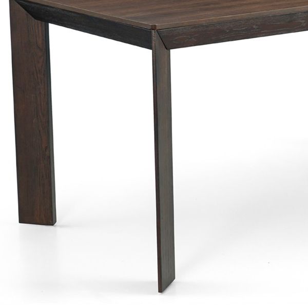 Mesa rectangular de madera maciza de pino, mesa de comedor moderna de color marrón oscuro con 4 patas para restaurante