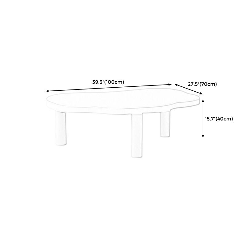 Modern Wood 3/4 Legs Cocktail Table Free Form Coffee Table in Natural