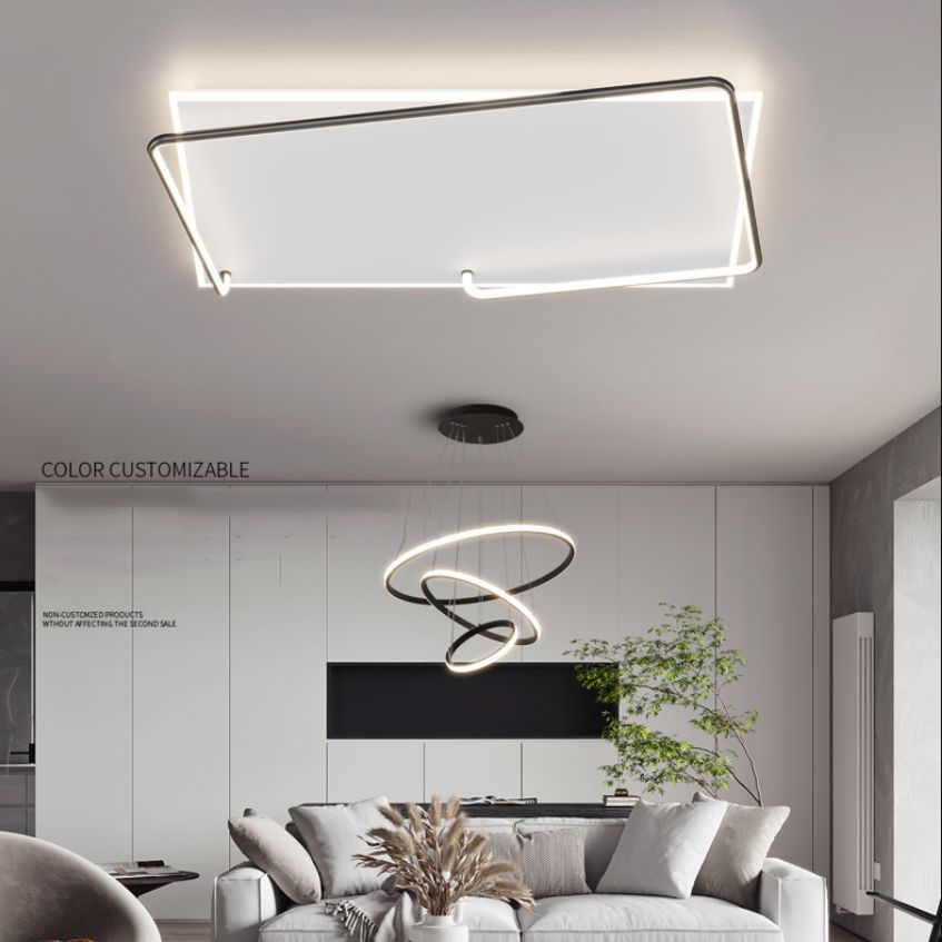 Rectangular Minimalism LED Flush Mount Aluminum Flush Ceiling Light for Living Room