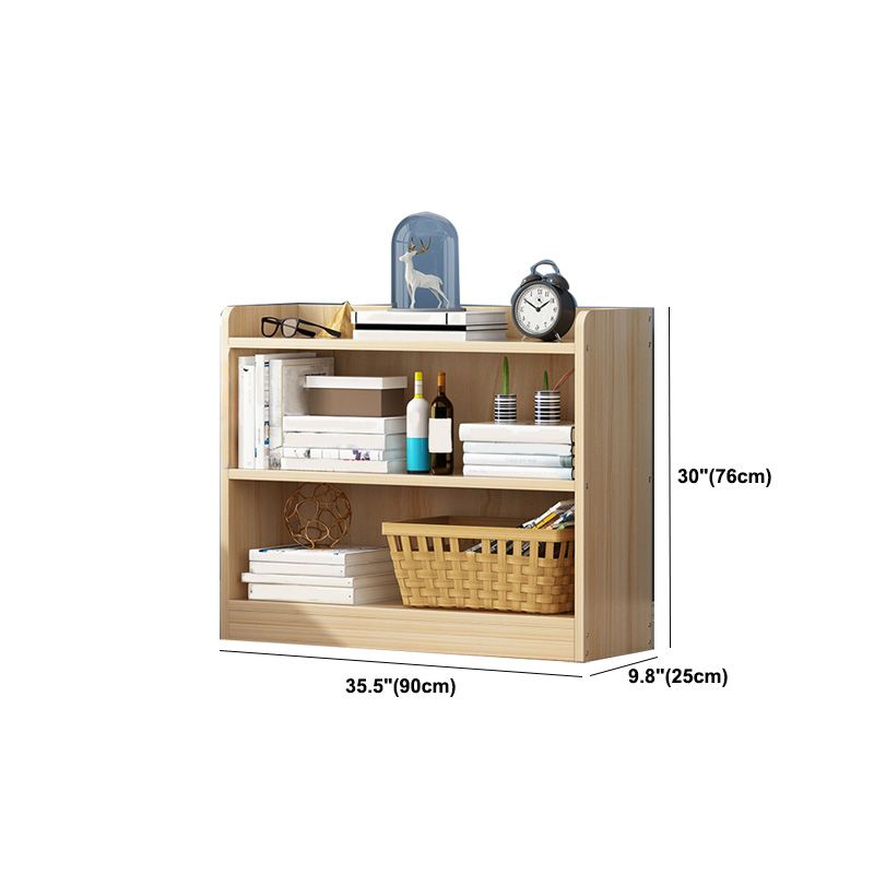 Solid Wood Bookshelf 9.8" W Natural Standard Bookcase with Rectangular Shelves
