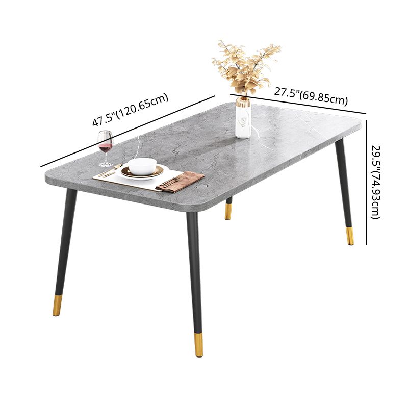 Minimalist Sintered Stone Top Standard Dining Table Set White Rectangle Dining Set for Kitchen