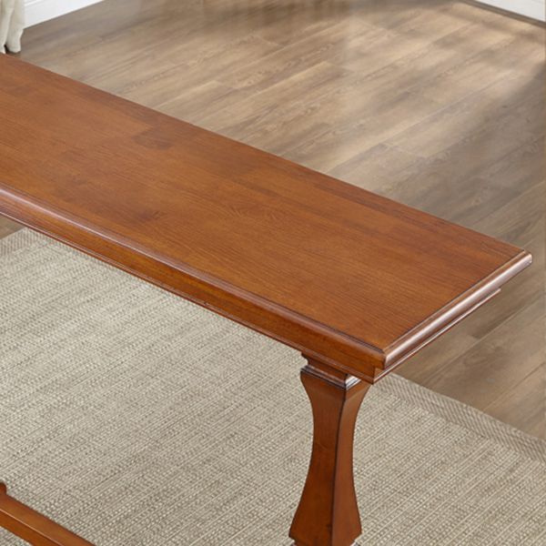 Modern Brown Wood Counter Table with Rectangle Table Top Trestle Table - 42" H