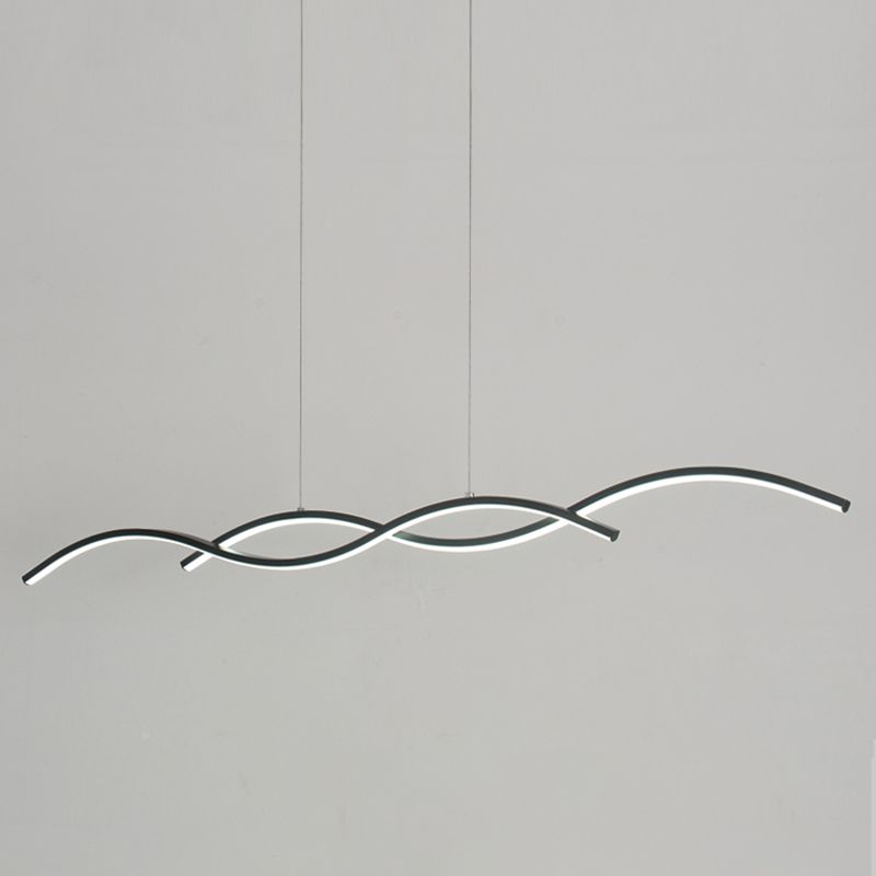 1 luminaire de plafond linéaire à LED de lumière Nouveau pendentif en aluminium noir moderne