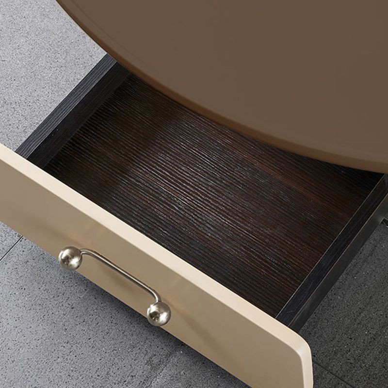 Contemporary Coffee Table Round Wooden Coffee Cocktail Table