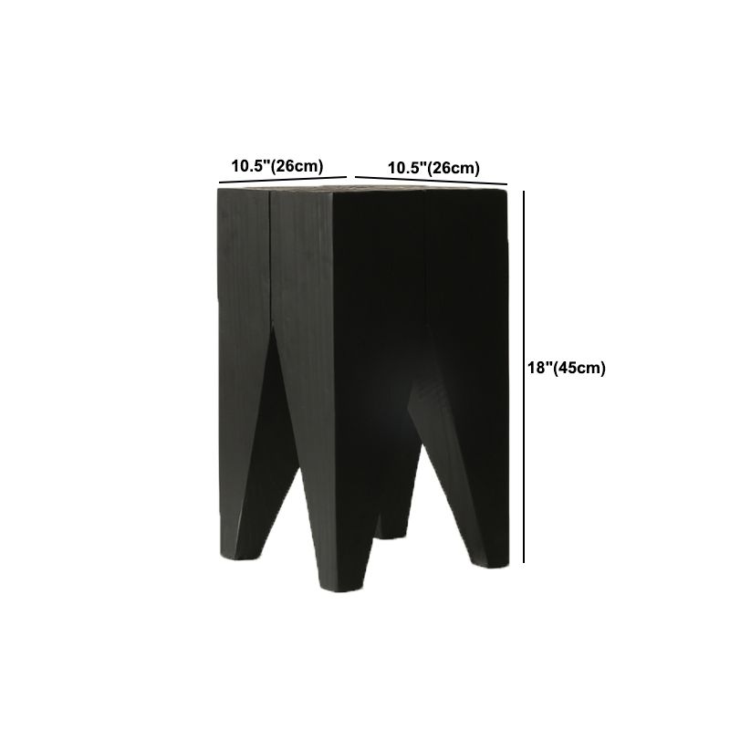 Contemporary Style Side End Table Wooden Pedestal Sofa Side Accent Table in Black