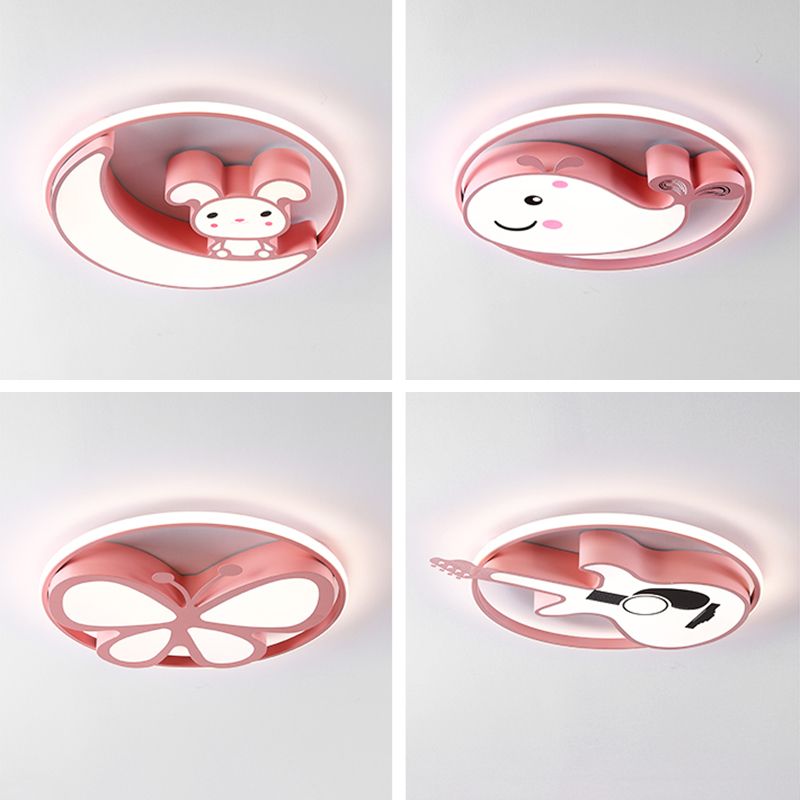 Children's room Flushmount Light Girl Bedroom Kindergarten Aisle Olphin Butterfly Cute Cartoon Creative Pink Eye Protection Lamps