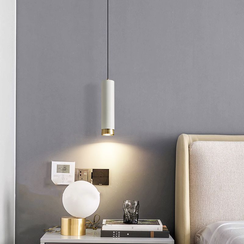 Moderne stijl cilindrische tint hangend licht metaal 1 lichte hanglamp voor eetkamer