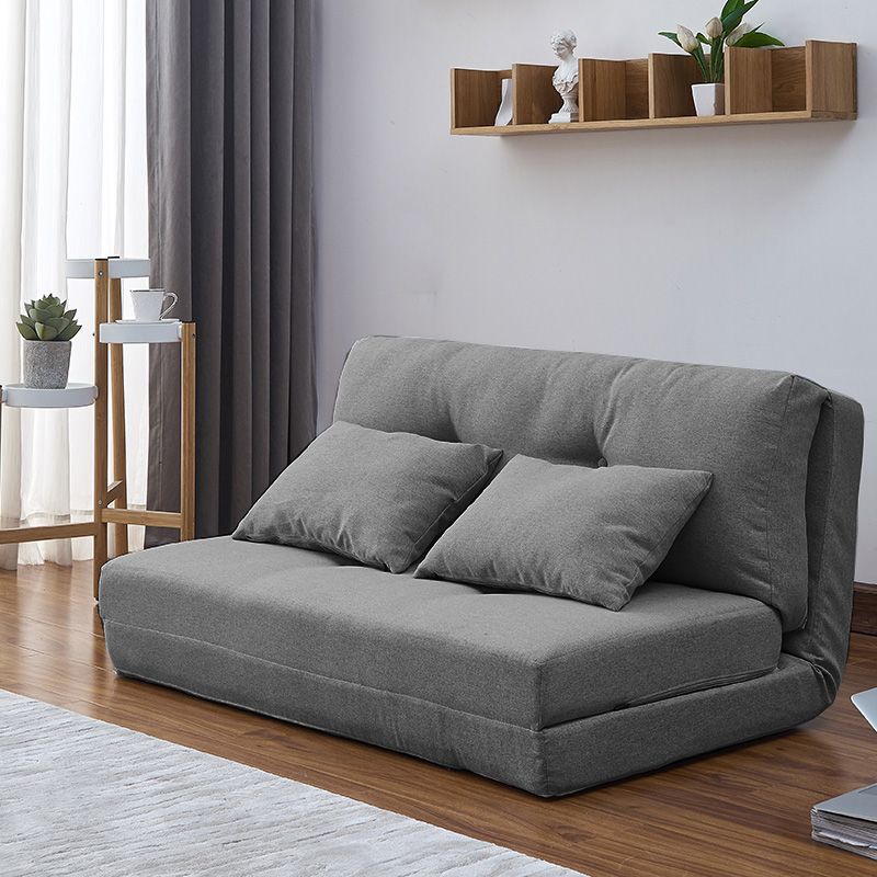 Contemporary Linen Armless Sofa Bed Standard Sofa Foldable Sofa for Living Room