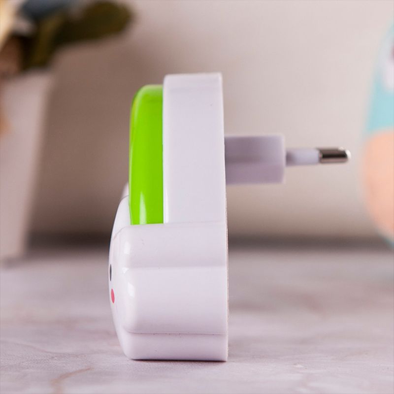 Red-Green Rainbow Small Nightlight Cartoon Plastic Plug in LED Wall Lamp for Baby Room