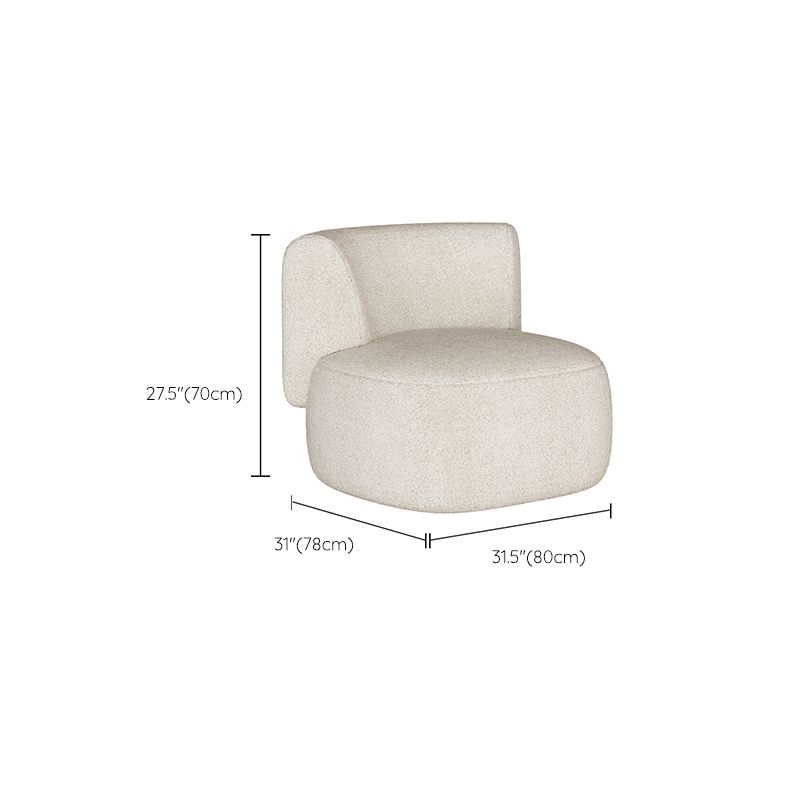 Scandinavian Settee Fabric Living Room Armless Curved Cushions White Sofa