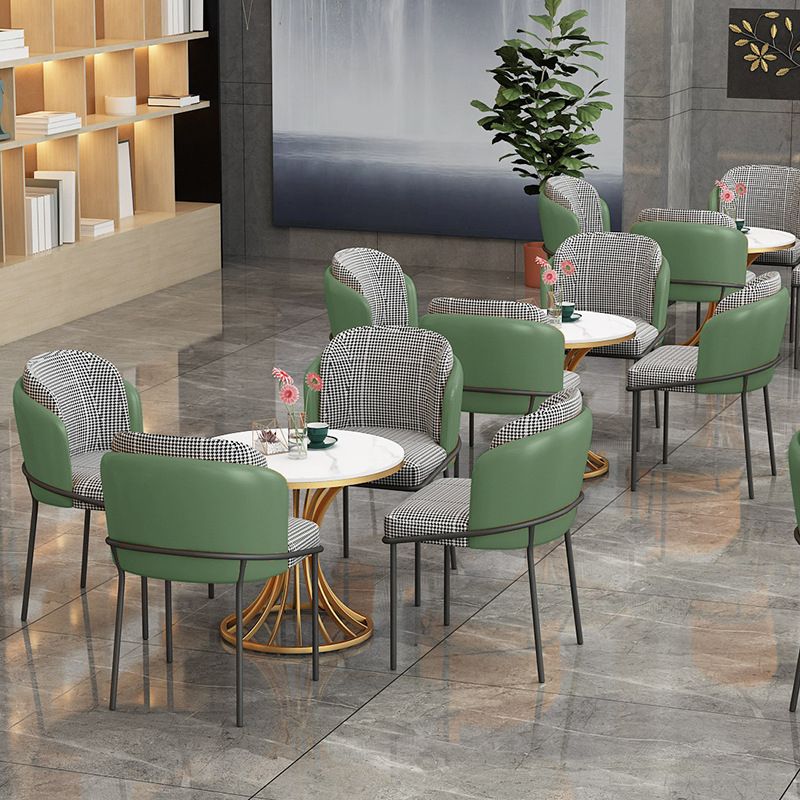 Glam Faux Marble Dinette Set for Home 1/4 Pieces Glossy White Dining Table Set