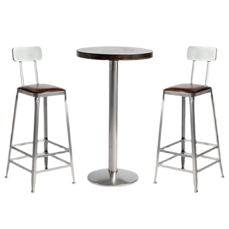 1/2/3 Pieces Pub Table Set Contemporary Round Table and Stool Set