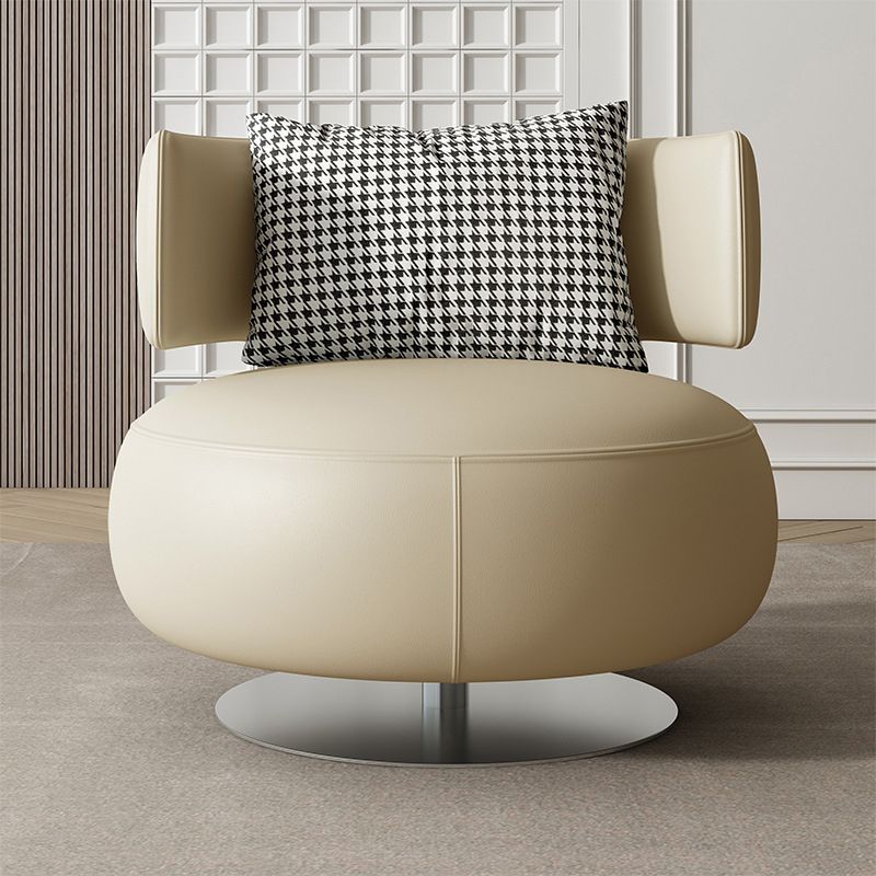 Armless Lounge Chair Living Room Barrel Accent Chair with Cushion