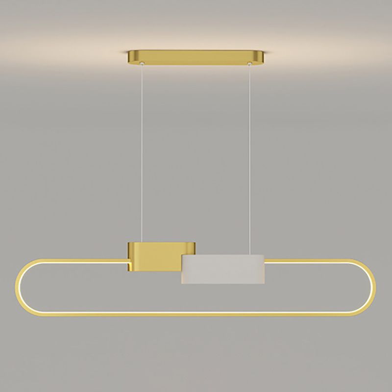 LED Esszimmer Island Lampen Einfachheit Oval Metall Anhänger Leuchte