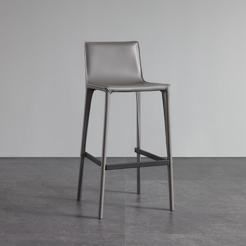 Modern Style Low Back Bar-stool Pu Leather Counter Bar Stool with Metal Legs