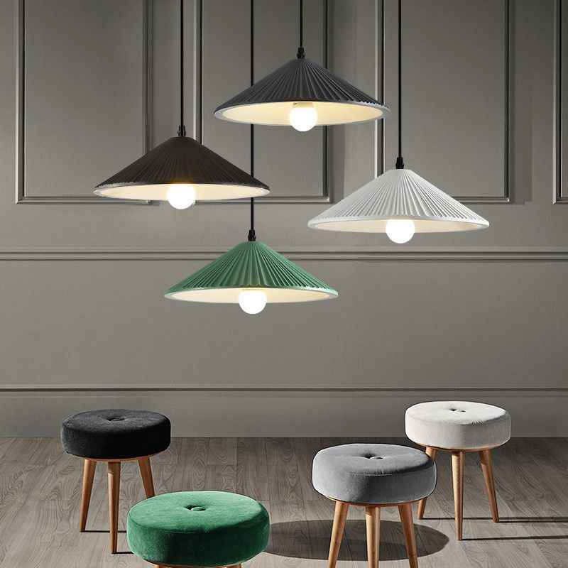Conical Resin Hanging Lamp Minimalist 1-Light Suspension Light Fixture for Dining Room