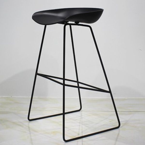 Contemporary Metal Counter Stool Plastic Low Back Furniture with Iorn 4 Legs
