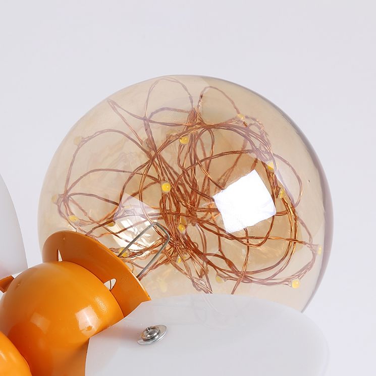 Creative Cartoon Style Bee Shaped Wall Sconce Glass 1 Light Sconces for Bedroom