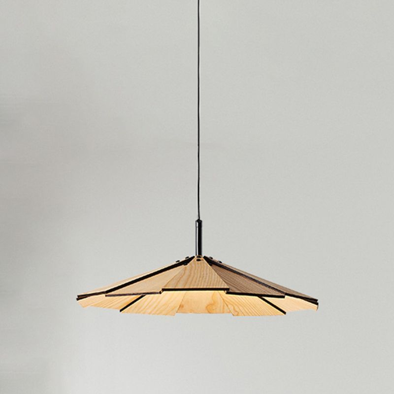 Kegelform hängende Beleuchtung moderner Holzholz 1 Licht Anhängerlampe für Hotel