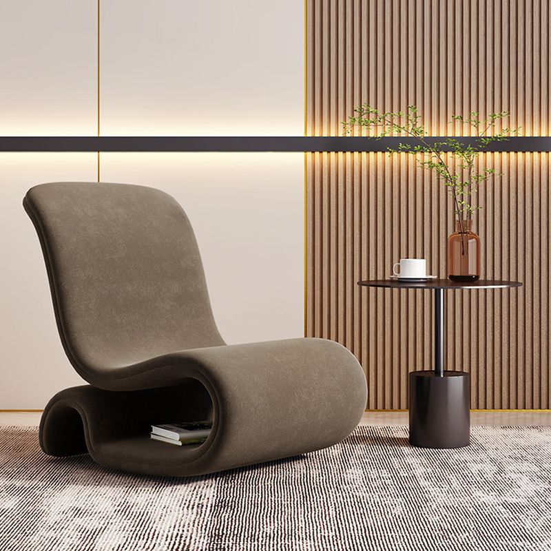 Contemporary 26 "Wide Velvet Fixed Back Sponge Armless Chair