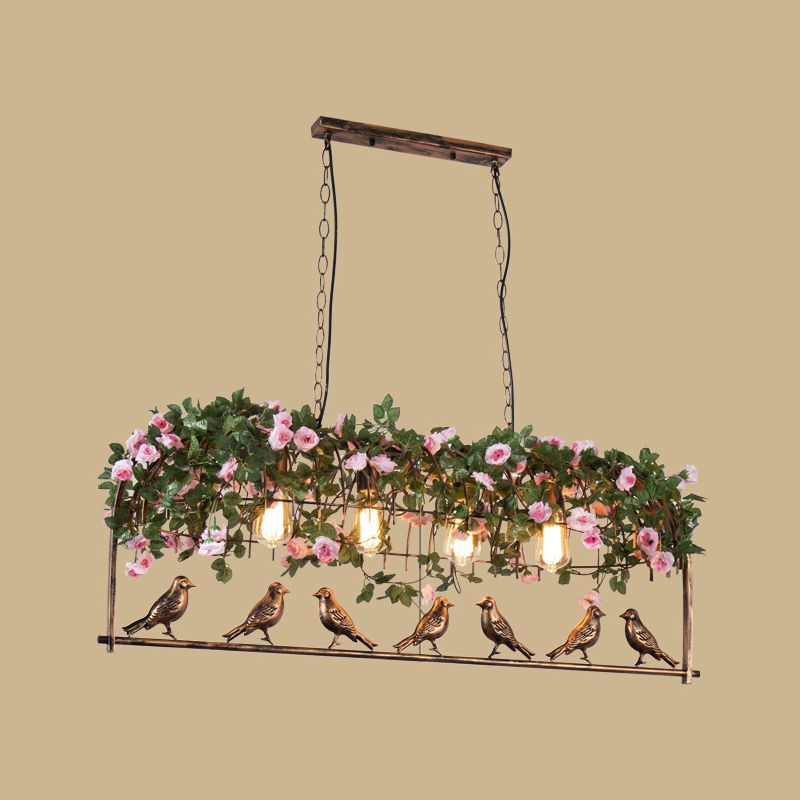 Vogelkäfig Eisen hängen leichte Vintage Restaurant Island Anhänger Licht mit dekorativen Pflanzen