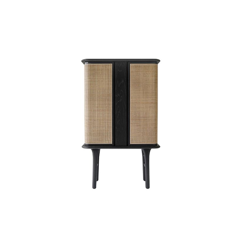 Contemporary Rectangle Storage Cabinet Natural Finish Accent Cabinet