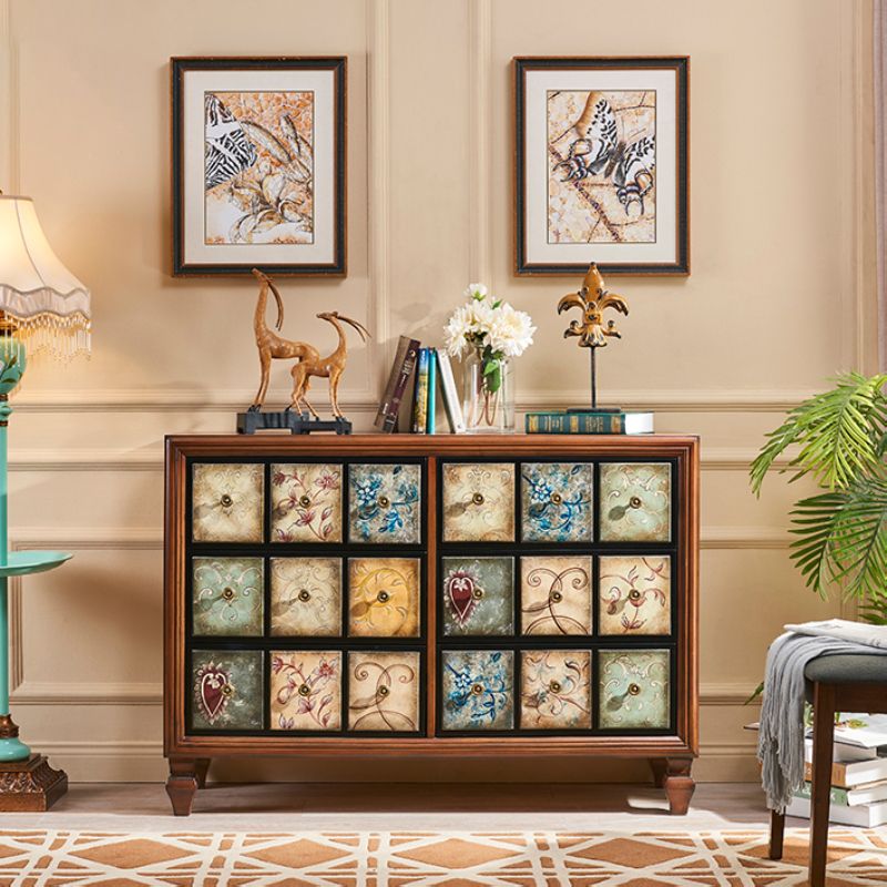 Mid-century Modern 16.14"Wide Accent Chest, Wooden Rectangle Side Cabinet