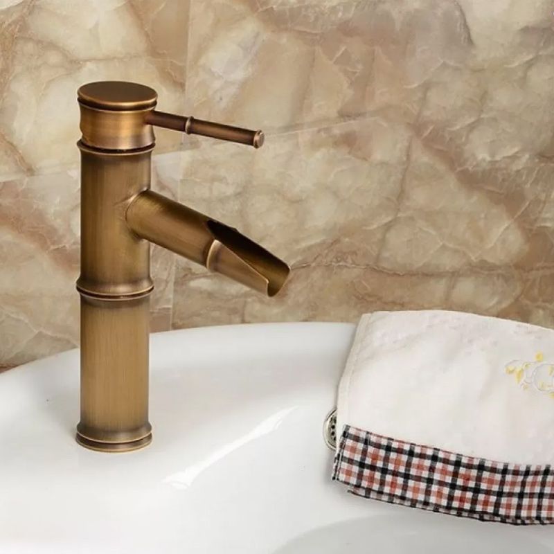 Country Style Vessel Bathroom Faucet Brass Lever Handle Vanity Sink Faucet