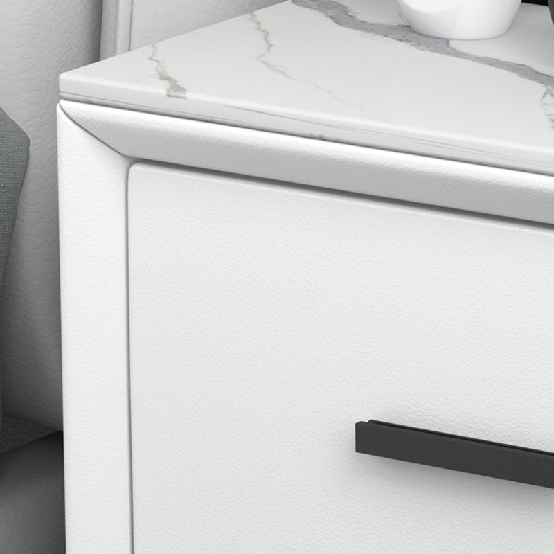 Modern Slate Top Night Table Bedroom 2 Drawers Night Stand with Legs