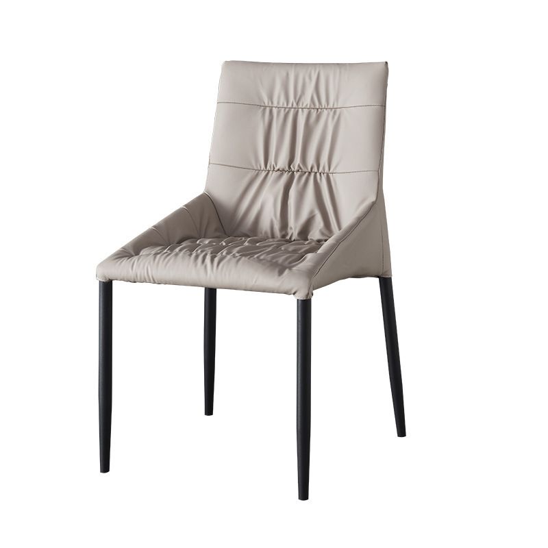 Industrial Leather Dining Chair Parsons Upholstered Arm Chair