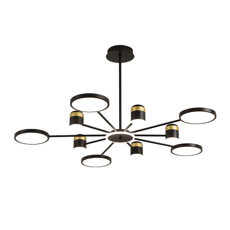 LED Simple Chandelier Lamp Multi Lights Round Shape Hanging Pendant Light for Living Room