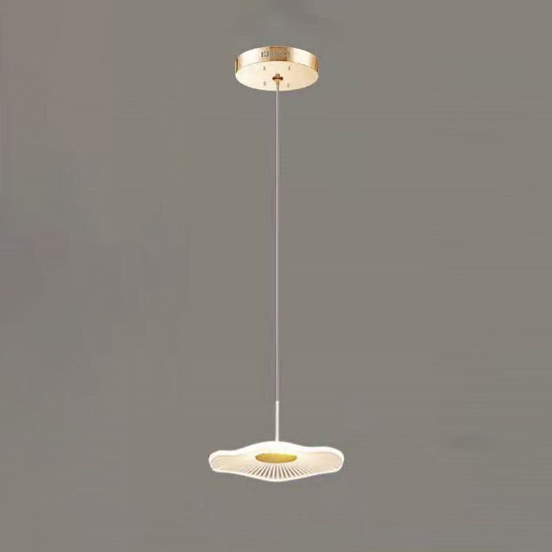 Modern Multiple Lotus Leaf  Shaped Shade Pendant Light  Acrylic Long Hanging Lamp  for Living Room