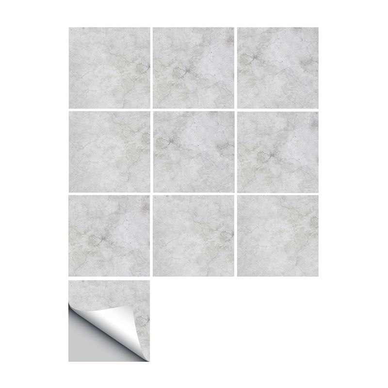 Minimalist Marble Wallpaper Panel Set for Bathroom 50 Pcs 12.2-sq ft Wall Art in Grey, Peel and Paste
