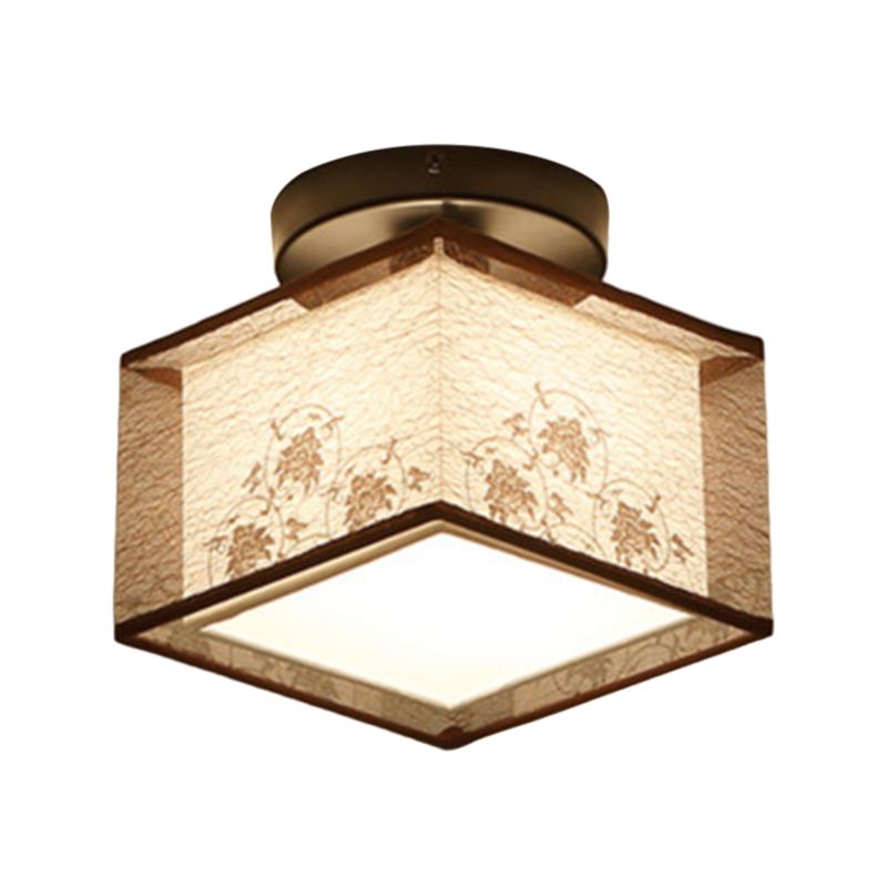 1 Light Ceiling Mount Light American Close to Ceiling Light with Fabric Shade