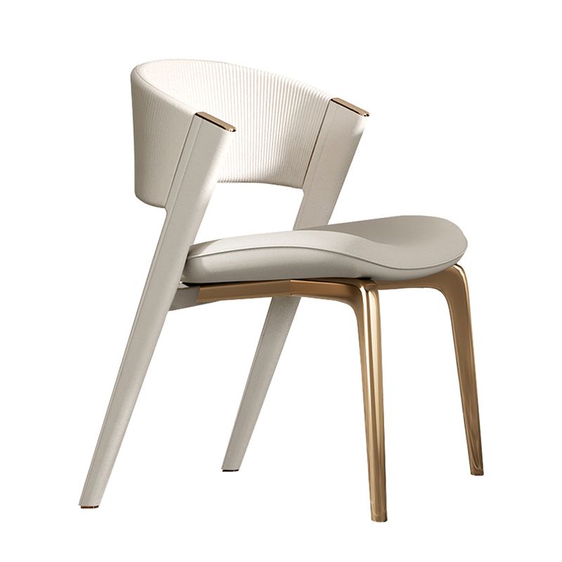 Modern Faux Leather Dining Chair Open Back Dining Side Furniture in Matte Finish