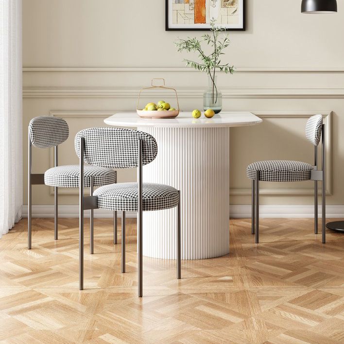 Sintered Stone White Esstisch Einfachheitstisch mit doppelter Sockel für Esszimmer