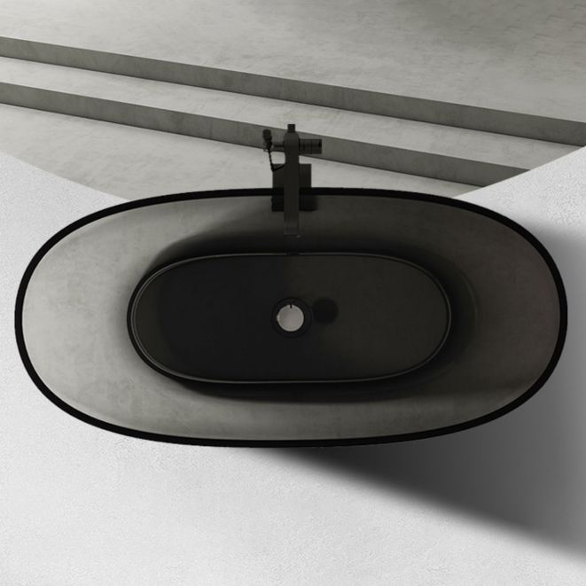 Antique Finish Soaking Bath Tub Stand Alone Modern Oval Bathtub