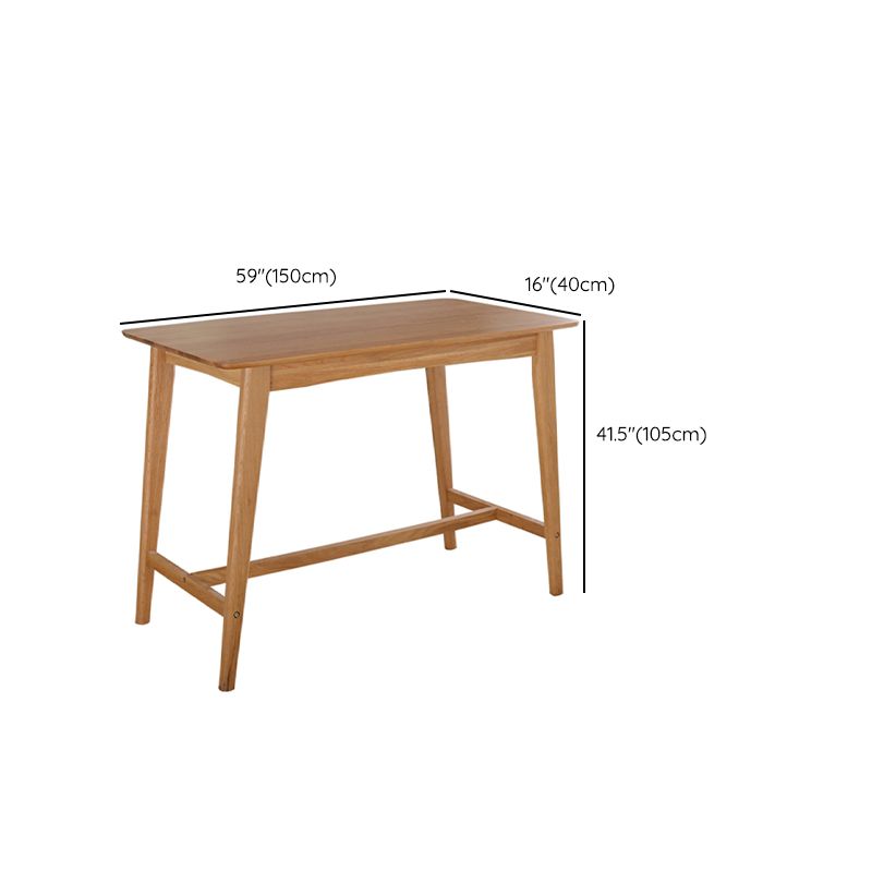 Contemporary Solid Wood Rectangle Bar Height Pub Table for Living Room