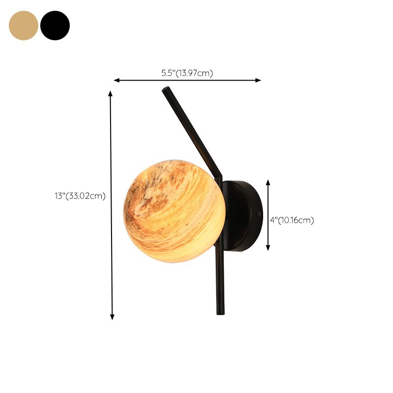 Modernism Black/Golden Wall Light Glass Shaded Lighting for Dining Room