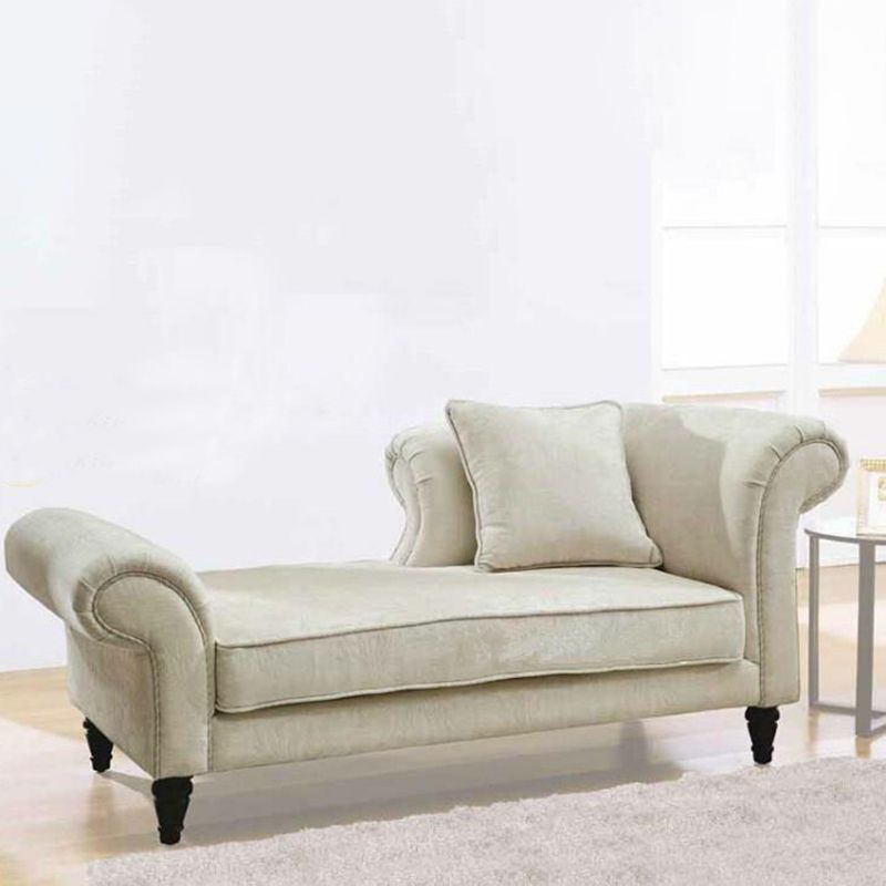 Faux Leather/Fabric Accent Chair Traditional  Flared Arms Chaise