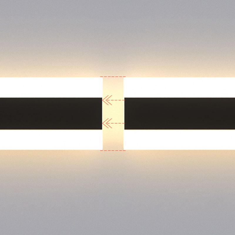 Metal Linear Shape Wall Light Modern Style 1 Light Wall Mount Lighting in Black