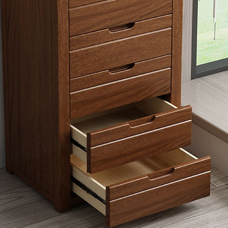 Contemporary Solid Wood Dresser Vertical Bedroom Lingerie Chest Dresser with Drawer