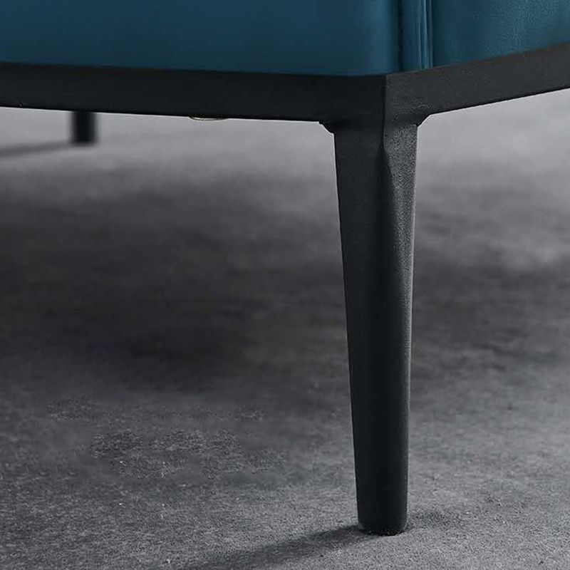 Modern Style Leather Armrest Fixed Backrest Black Base Upholstered Armed Chair