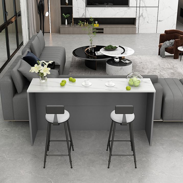 Indoor Contemporary Bar Dining Table Rectangle Stone Bar Table