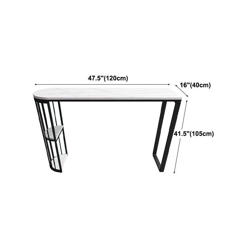 Table à manger industrielle du bar en pierre intérieure double bistrot piédestal table avec étagère
