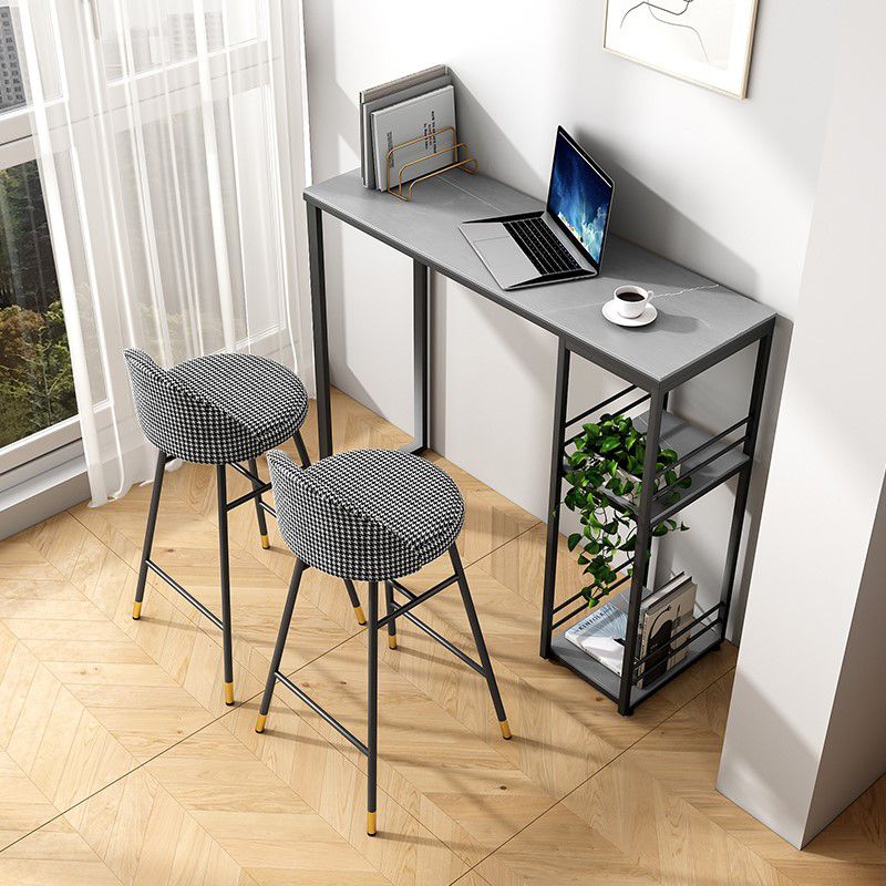 Stone Top Industrial Style Counter Table 42-inch Height Table for Balcony