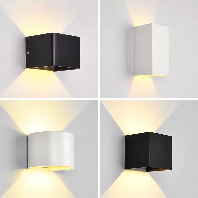 Geometry Shape Wall Lighting Modern Style Metal 2 Lights Sconce Lamp for Living Room