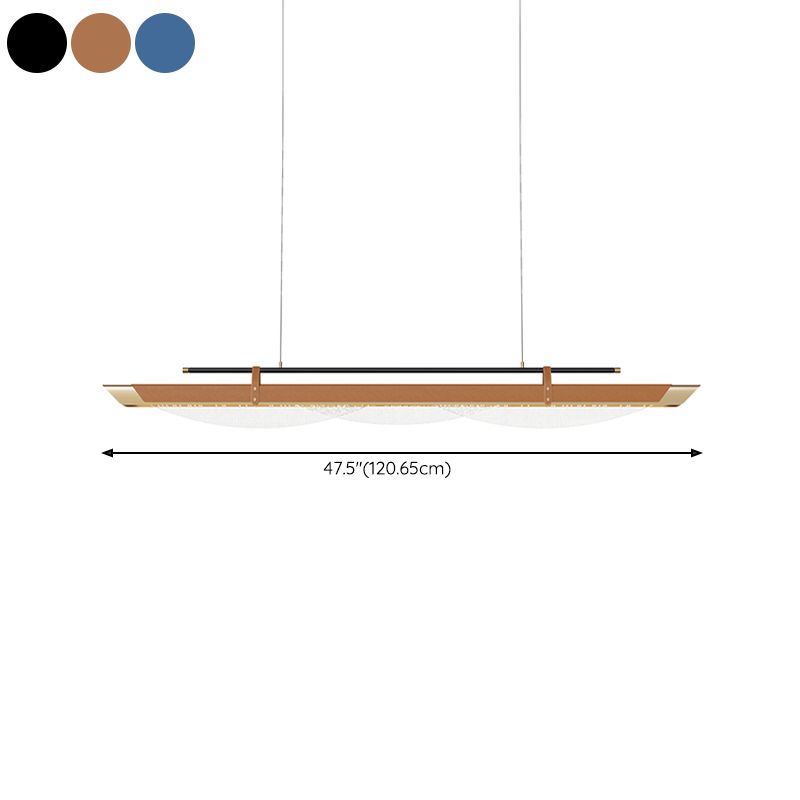 Leather LED Island Light Fixture Ultra-Modern Hanging Light for Dining Room