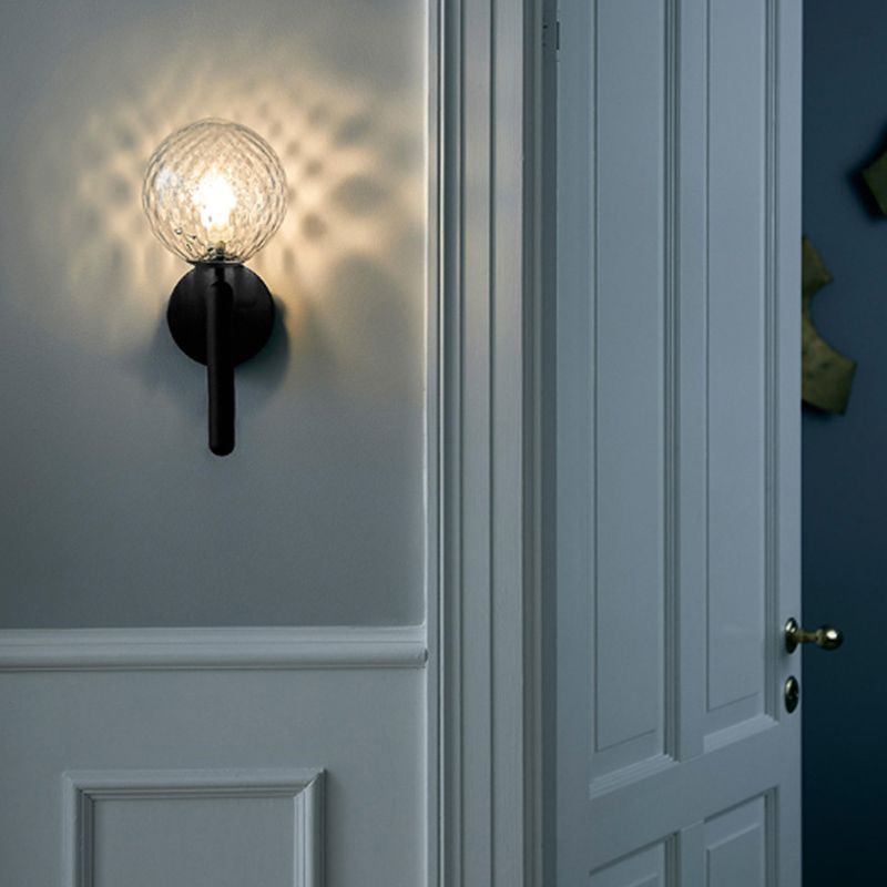 Oro e nero rotondo a muro leggero moderno in stile semplice vetro applique a luce singola